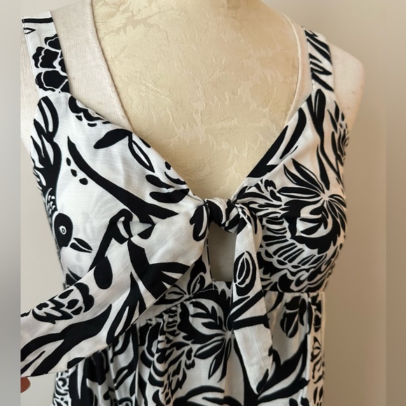 Knox Rose Tie Front Black & White Midi Dress with Adjustable Straps M - Picture 3 of 8